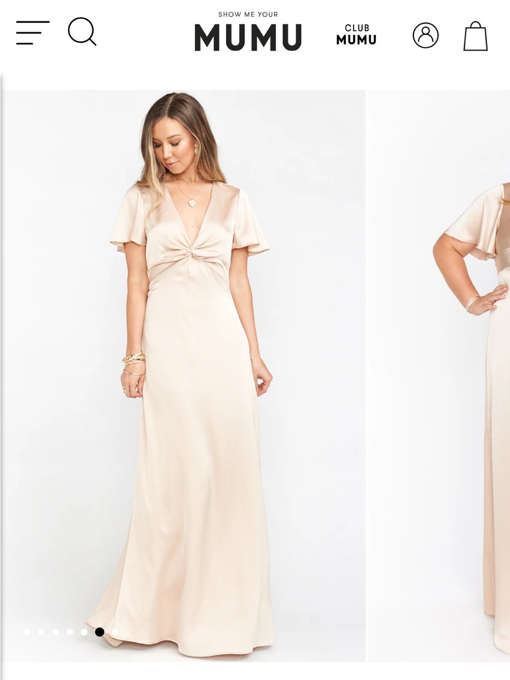 Show Me Your MuMu Rome Twist Gown Champagne Luxe Satin